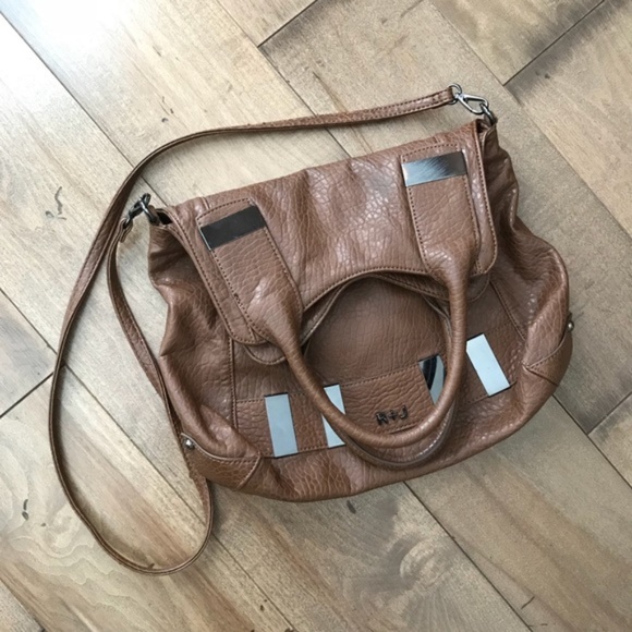 R + J Handbags - R + J Faux Leather Bag Crossbody Strap Brown Boho